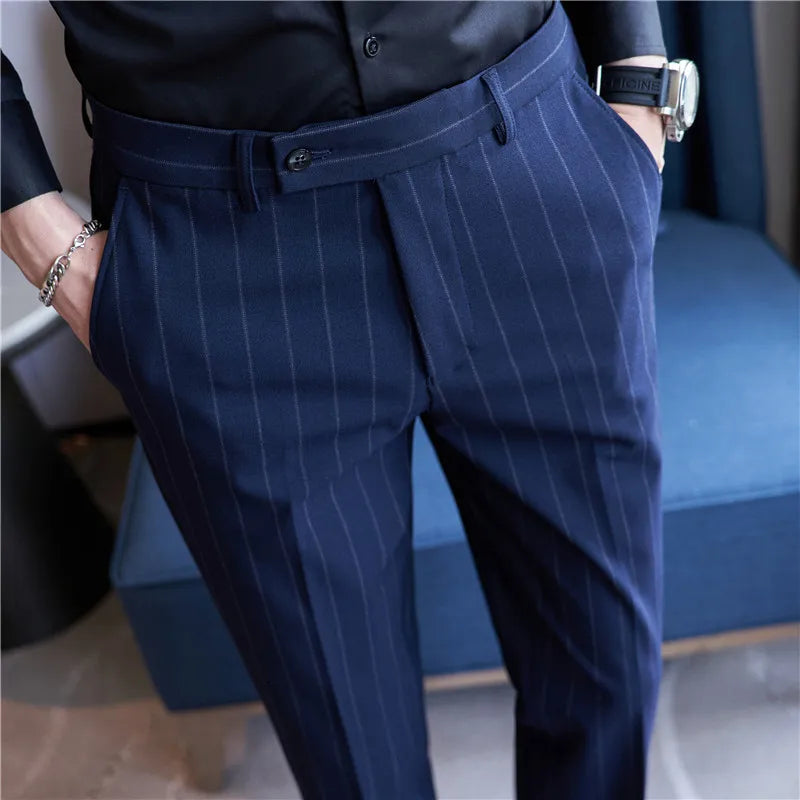 Pinstripe Suit Trousers for Men Valerion